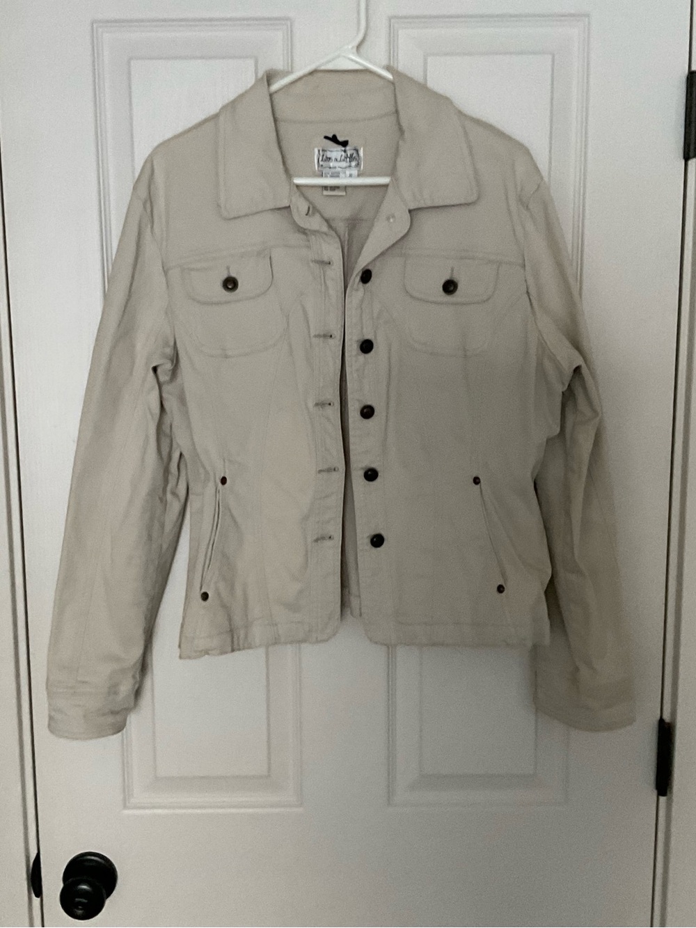 Live a Little Cream Utility Jean Jacket